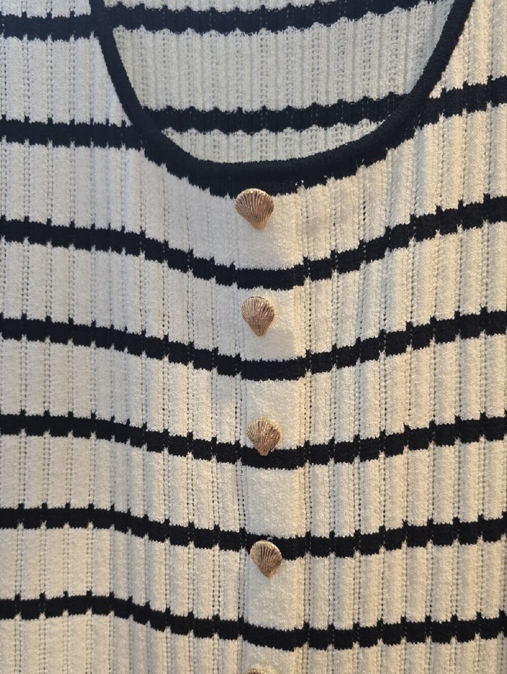 Commense - Black & White Striped Button-Front Maxi Dress - Picture 4 of 11